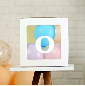 Resim Şeffaf O Harfli Beyaz Kutu ve Balon Seti Kendin Yap Bebek Çocuk Doğum Günü Süsleme 