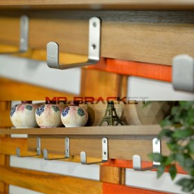 Resim Mr.Bracket 5 Ad. Gümüş Çelik Geniş Duvara Monte Askı 80MM - Metal Portmanto Vestiyer Askısı Eşya Asma Aparatı 