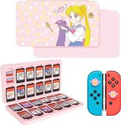 Resim DLseego Sevimli Tavşan Oyun Kılıfı, Switch Lite/Switch/Switch OLED için, 24 Yuvalı Oyun Kartı Tutucu ve 48 Mikro SD Kart Yuvası, Taşınabilir Oyun Kartı Saklama Kartuşu 2 ADET Güzel Parmak Kavrama ile 