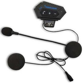 Resim Fortunelane Motosiklet Kaskı Kulaklık: Kablosuz Konuşma, Müzik Kontrol, 10m Mesafe - Siyah V4.0+edr 