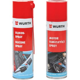 Resim Würth Motor Temizleyici Sprey 500 ml + Silikon Sprey 500 ml 