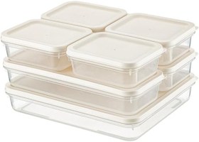 Resim Orret Home 4 Adet Buzdolabı Organizeri - PP Plastik Şeffaf ve Ayarlanabilir Saklama Kabı, Gıdaları Taze Tutan Fresh Box, Çok Amaçlı,Mikrodalga ve Bulaşık Makinesi Uyumlu (Beyaz, 2600 Ml) 