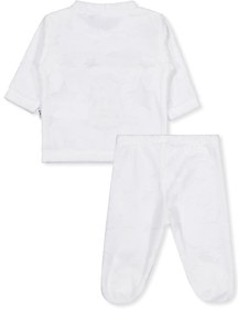 Resim Minidamla Filli Nakış Patikli 2Li 1-6 Ay Pijama Takımı - Ekru - Ekru / 6-9 Ay 
