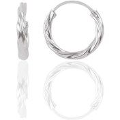 Resim Gümüş Rodyumlu 18 Mm Burgu Halka Küpe 