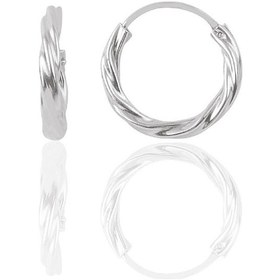 Resim Gümüş Rodyumlu 18 Mm Burgu Halka Küpe 