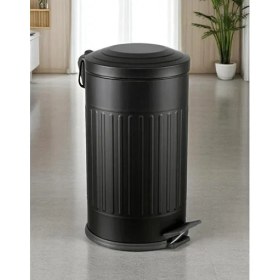 Resim Begin Power Vintage 16 Lt Yavaş Kapanır Kapaklı Ofis Mutfak Banyo Balkon Çöp Kovası Siyah 