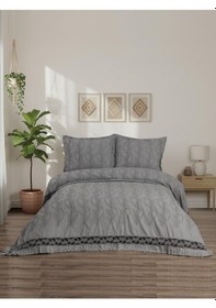 Resim Sara 3 Parça Gri Pike Takımı 240 X 260 Cm Gri 