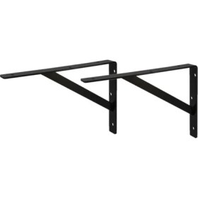 Resim Beasym Ağır Yük Raf Altı Ayak Raf Tutucu Destekli L Demir 33 x 50 cm Siyah Montaj Aparatı (2 Adet) 