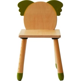 Resim Doğal Ahşap Renkli Çocuk Sandalye Koala 