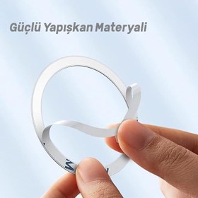 Resim LivX Power Metal Magsafe Halka Yüzük Ring iPhone 8 ve Üstü Model ile Uyumlu Gümüş LVRNG 