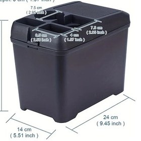 Resim Xuweiwei Siyah Araç Çöp Kutusu Çok Fonksiyonlu Saklama Kutusu Ve İçecek Tutucu Dayanıklı Abs Araç İç Aksesuarı 