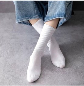 Resim Bgk Düz Beyaz Desensiz Çorap 6'lı Beyaz 