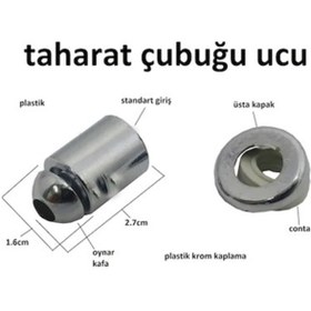 Resim yapıtaşı Yt129 Klozet Taharet Çubuğu ucu Oynar Başlıklı Krom renk 