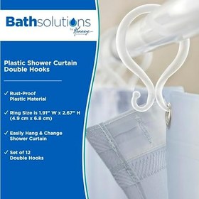 Resim Kenney Çift Duş Perdesi Kancası (12'li Set), Şeffaf 