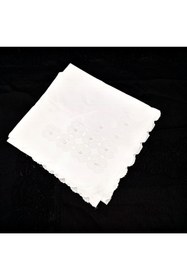 Resim DİLEX Bohça Çeyizlik Bohça Gelin Bohçası Damat Bohçası Saten Beyaz Incili Oyalı 90x90 Ölçüsünde 