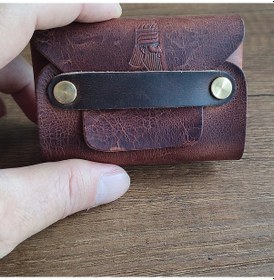 Resim Sumerian Leather Craft Minimalist Deri Kartlık 