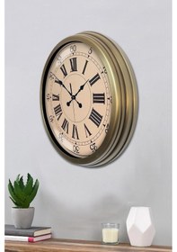 Resim Nostalji Stil 40 Cm Metal Eskitme Duvar Saati Diğer 