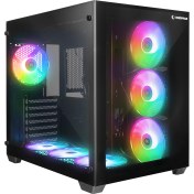 Resim Rampage Iceblade Pro Black 7*12CM Argb Fan Kontrolcü Temperli Cam Kumandalı Atx Mid-T Gaming Oyuncu 