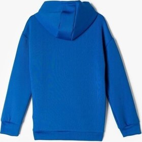 Resim Koton Erkek Çocuk Kapşonlu Sweatshirt Kanguru Cepli Uzun Kollu Saks Mavi 