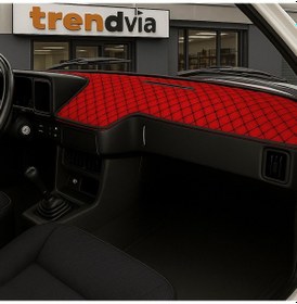 Resim Tofaş Şahin Doğan Kartal İçin Alçak Ön Göğüs Kapitone Torpido Örtüsü Kaplama Ve Koruma Kılıfı Kırmızı 