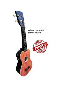 Resim Hawiian Xu21eq-nt Elektro Soprano Ukulele Naturel Dahili Eşik 