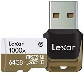 Resim Lexar 64GB microSDXC UHS-II 1000x with Reader (Class 10) U3 