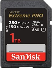 Resim SanDisk Extreme PRO SDXC UHS-II Hafıza Kartı V60 1 TB (280 MB/s, 6K, 4K UHD, U3, C10, Rescue PRO Deluxe) 
