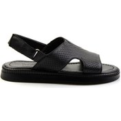 Resim Siyah Leather Erkek Sandalet E05557240643 Siyah 