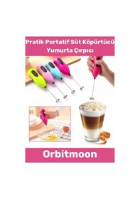 Resim Premium Portatif Çelik Uçlu Kahve Sos Krema Mama Süt Köpürtücü Yumurta Çırpıcı Pilli Mini Mikser Çok Renkli 