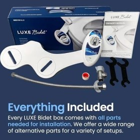 Resim Teknocan Luxe Bidet Neo 110 - Taze, Su, Elektriksiz Mekanik Bide Klozet Kapağı Sabitlemesi (Mavi ve Beyaz) 