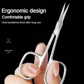 Resim 1 adet Paslanmaz Çelik Tırnak Eti Kesici, Ambidextrous Hipoalerjenik Tırnak Bakım Aleti, Konforlu Kavrama Ergonomik Tasarım, Ölü Deri Kesme Makası 