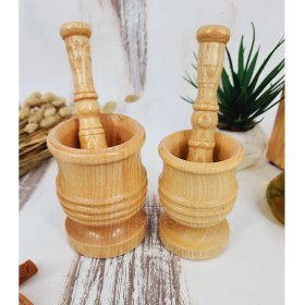 Resim Montesev El Yapımı Ahşap Havan Sarımsak Döveceği Takımı 2'li Lüx 8'lik - 10'luk 