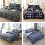 Resim Her mevsim için dört parçalı aktif baskılı kumaş seti, dolgusuz bir yorgan örtüsü, bir çarşaf, iki yastık kılıfı (yastıksız), yumuşak ve rahat nefes alabilen, yurt odaları, yatak odaları, oturma odaları için uygun 