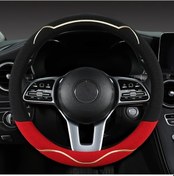 Resim Xuweiwei Renkli Kaymaz Ter Emici Nefes Alabilir 4 Mevsim Direksiyon Kılıfı Kırmızı Kırmızı 