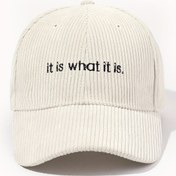 Resim It Is What It Is Nakışlı Beyzbol Şapkası Klasik Slogan Bej Rahat Kadife Spor Şapka Hafif Ayarlanabilir Baba Şapkaları Kadınlar ve Erkekler İçin 