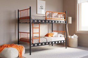 Resim Argimo Metis Genç Çocuk Yatak Odası Metal Ranza ve Karyola - 90x190 / Siyah 