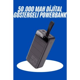 Resim Genel Markalar Powerbank 50.000 Mah Dijital Göstergeli Taşınabilir 4 Portlu Hızlı Powerbank 