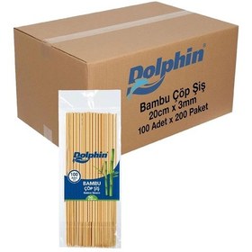 Resim Supertrend Bambu Çöp Şiş 20cm X 3mm 100 Adet X 200 Paket Koli 