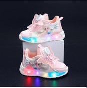 Resim Pembe Kızlar Güzel Karikatür Sneaker Çocuk Hafif Led Işıklı Spor Ayakkabı Pembe 