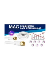 Resim Mag 5 Metre Gold F Konnektörlü Anten Kablosu Full Hd 4K 