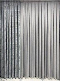Resim Küçük Balık Sırtı Gri Tül Perde 1/3 Sık Pile Küçük Gri 
