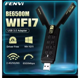 Resim Fenvi Wifi-7 3 Bant 6G+5G+2.5G 6500Mbps. Usb 3.0 Yüksek Hızlı Wifi Adaptör Ce Lisanslı Sertifikalı Yeni Nesil Son Teknoloji Orjinal 
