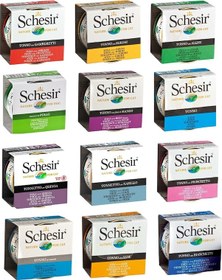 Resim Schesir 12 Çeşit Karma Kedi Konservesi 12 x 85 G 