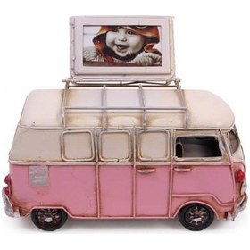 Resim Dekoratif Metal Minibüs Çerçeveli Ve Kumbaralı Hediyelik Çok Renkli 