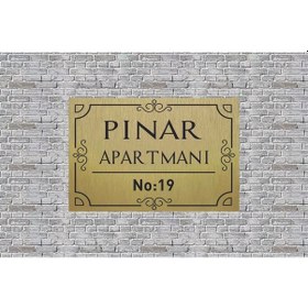 Resim Gold Apartman İsimliği Aparman Tabelası Metal Aliminyum 