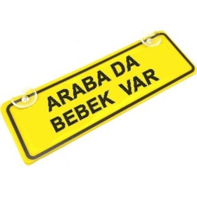 Resim Arabada Bebek Var Sök-tak Pratik Yeni Nesil Sarı Dekor Plaka 