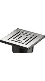 Resim V-Flow Kare 5608286 Duş Kanalı, Alttan Çıkışlı, 15X15 Cm, Dk 800 Kapak, Parlak Krom 