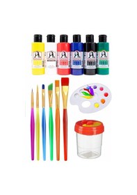 Resim Kare Tuval 3 Adet 10x10 20x20 30x30 Cm Boş Tuval Tablo 6 Lı Akrilik Boya Fırça Palet Resim Tuvali Akrilik Yağlı Boya 