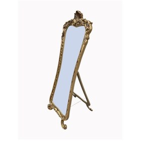 Resim Lavina Ayaklı Boy Aynası Polyester Döküm-tamamı Oymalı-el Boyası Altın - Gri 