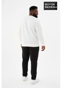 Resim Süperlife Erkek Büyük Beden Orta Brooklyn Baskılı Bisiklet Yaka İnce Sweatshirt Spr26bsw956-8 Ekru 